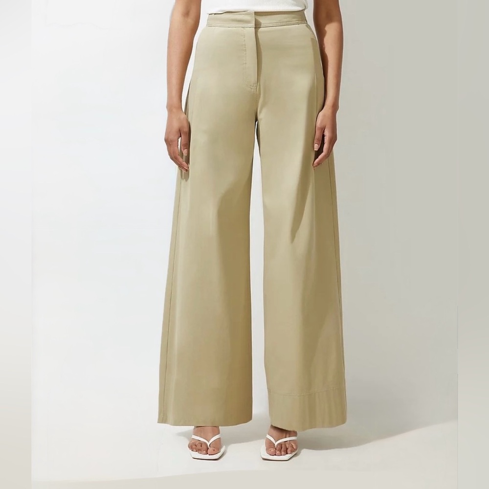 Karen Millen Premium Tailored Lined Mid Rise Wide Leg Pants